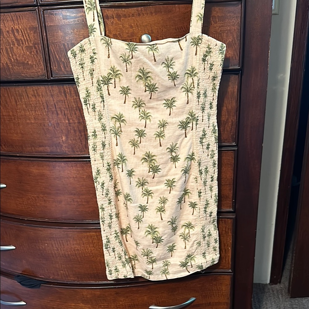 Tropical Palm Tree Print Dress